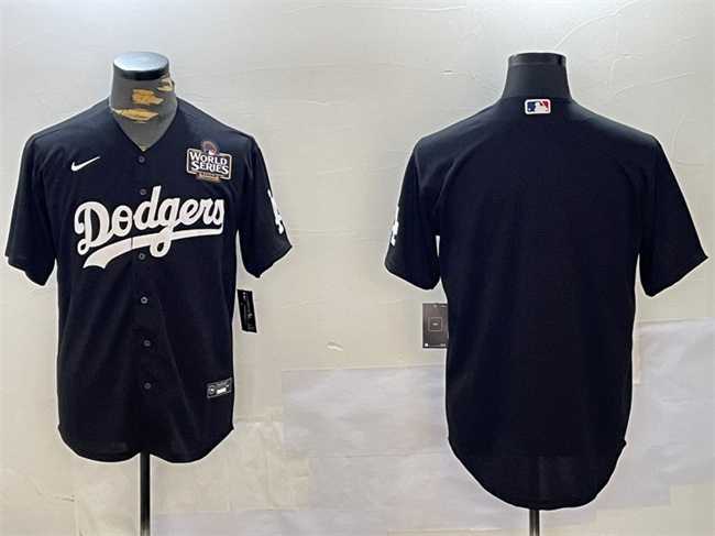 Men%27s Los Angeles Dodgers Blank Black 2024 World Series Cool Base Stitched Baseball Jersey->los angeles dodgers->MLB Jersey